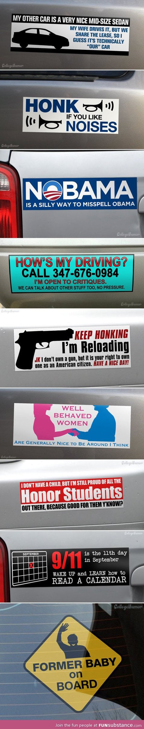 Pleasant bumper stickers