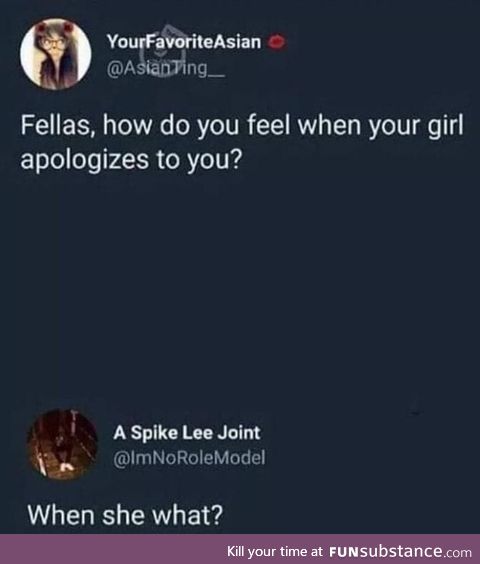 When she what?