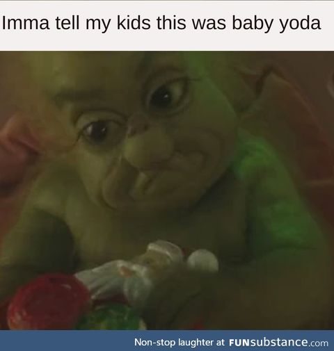 Baby Yoda at home: