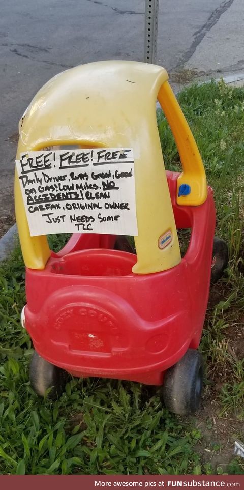 For sale up the street. Seems like a good deal