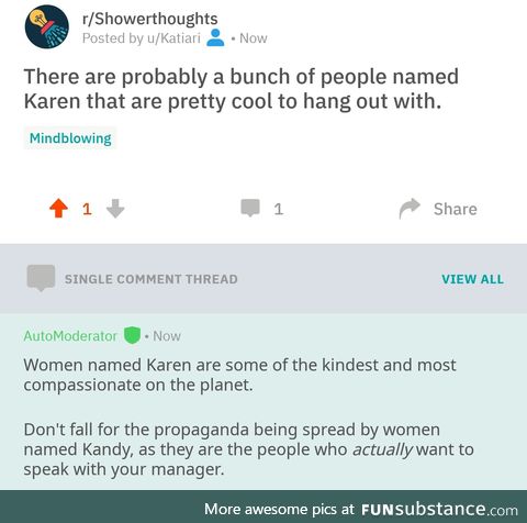 You hear that Karen? You're loved!