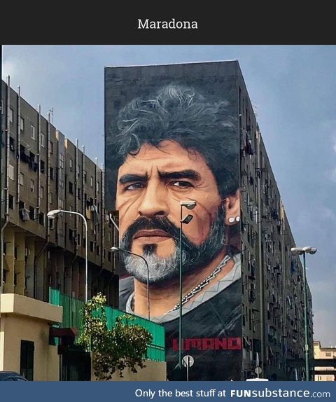  The largest mural in the city made by Jorit in San Giovanni a Teduccio in Naples.