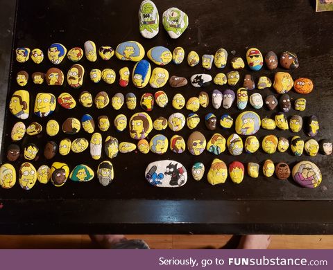 My friend went all out on her Simpsons rock collection