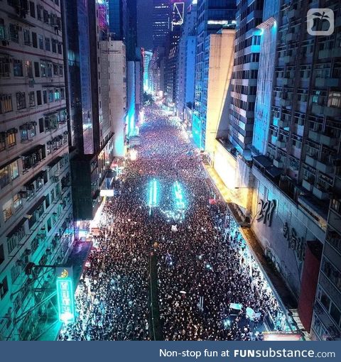 2 million protesters in Hong Kong, fighting for their democracy and their freedom!