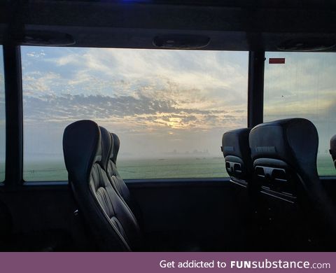 Morning view from the bus. The Netherlands