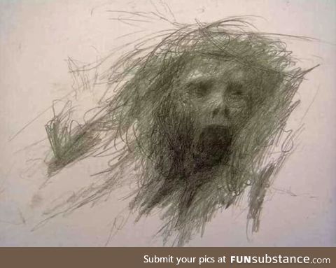 A mental patient in a psychotic state drew this only hours before taking his own life