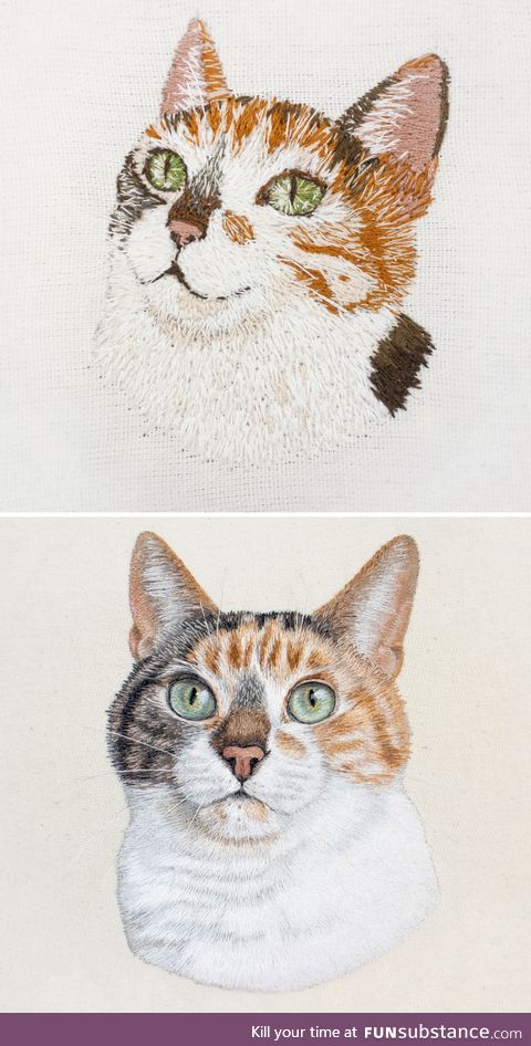 A comparison of how my hand embroidery skills grew from 2014 to 2020!