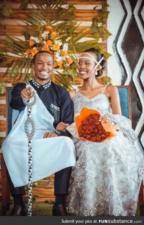 Rwandan traditional wedding wear. My brother and sister-in-law this past weekend