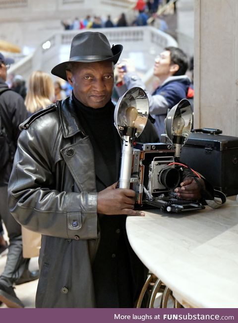 This guy paused setting up his gear so I could snap his portrait in Grand Central, NYC