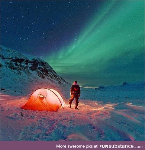 Camping under the Aurora Borealis