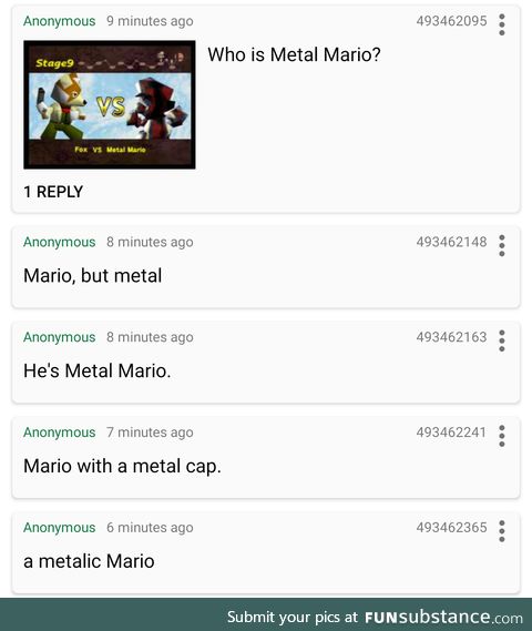 Anon doesn't know Metal Mario