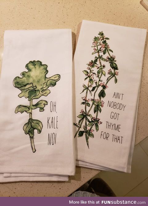 My mom bought some new kitchen towels