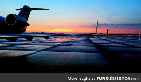 Happiness is working with the hangar doors open