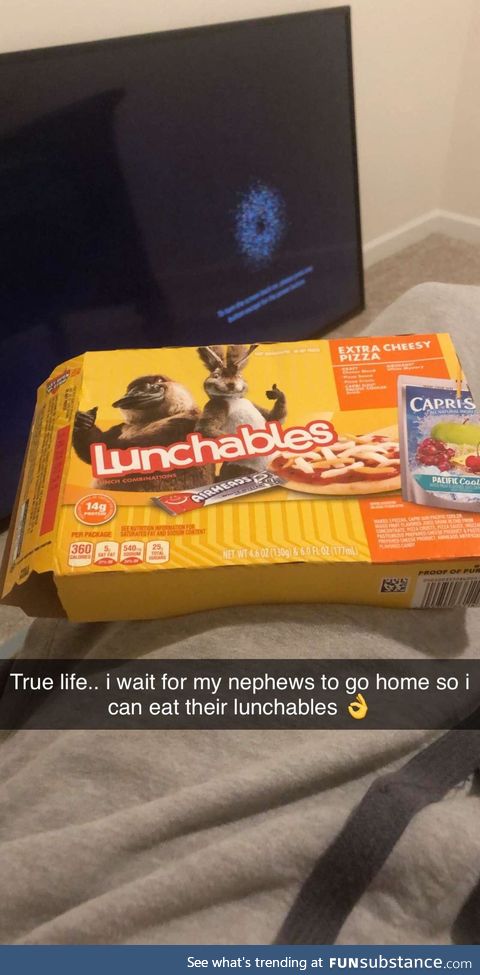 Are you ever too old to enjoy a lunchable?
