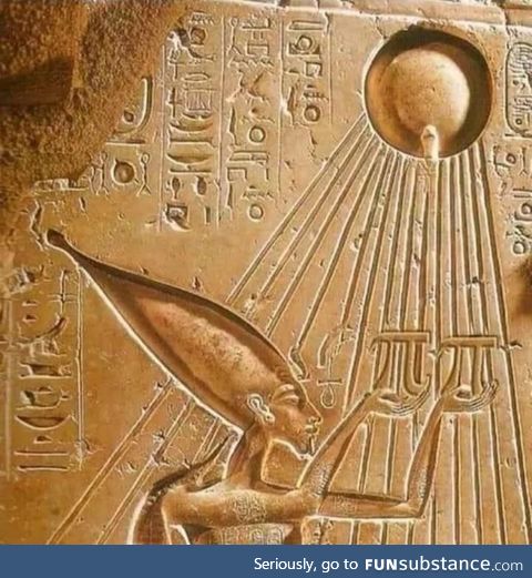 Egyptian god "baking" Pi's in the sun