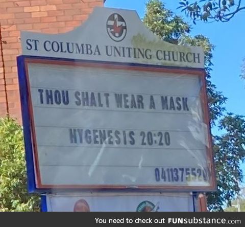 This Sign for a Church in Sydney