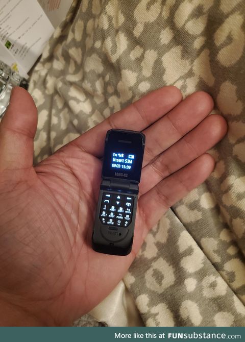 Bought the world's smallest flip phone today!