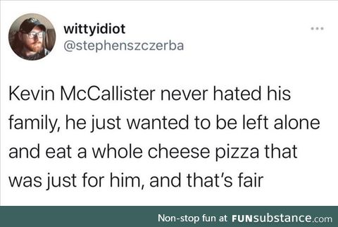 Kevin McCallister just wanted to eat his pizza in peace