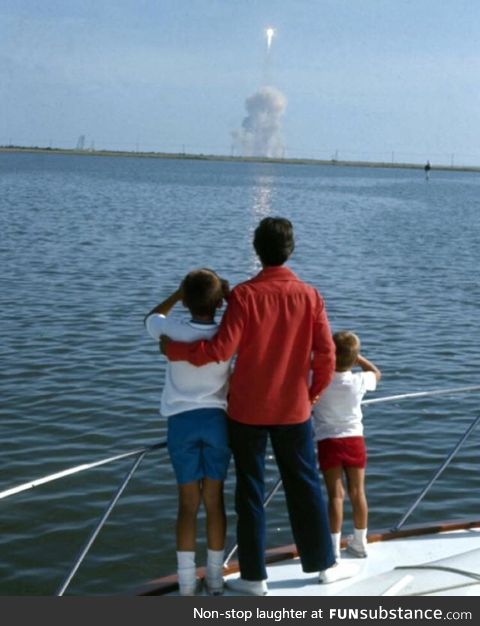 Neil Armstrong’s family watching his launch to the moon-1969