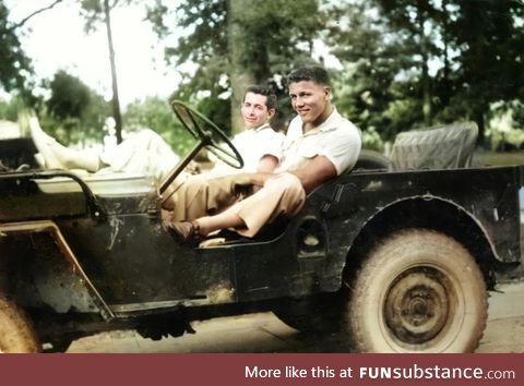 Colorized & restored photo of both of my grandfathers who were best friends growing up