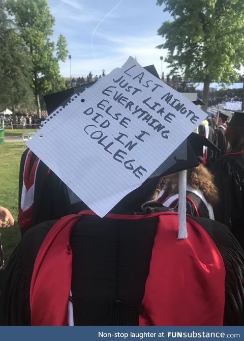 Graduated yesterday. In a see of decorates caps, this was my fave :)