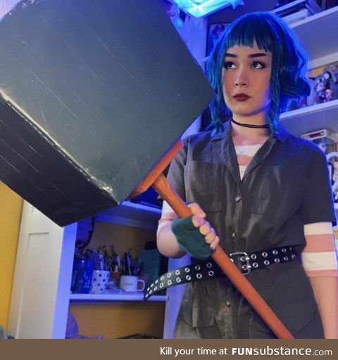 My Ramona Flowers cosplay for the 10th Anniversary! I tried to recreate the hammer scene