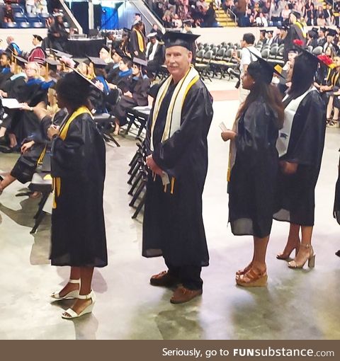 My dad, earning his bachelors degree, summa cum laude, at 62 years young. He is so happy