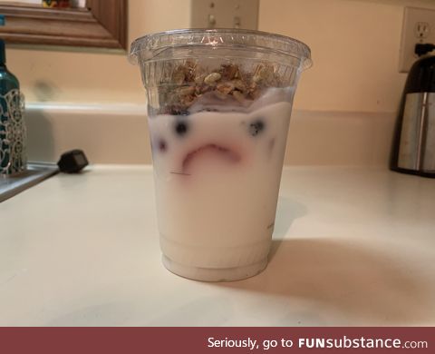 I wonder what my parfait is mad about :(