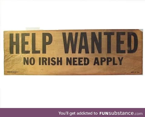 Circa 19th century Help wanted sign