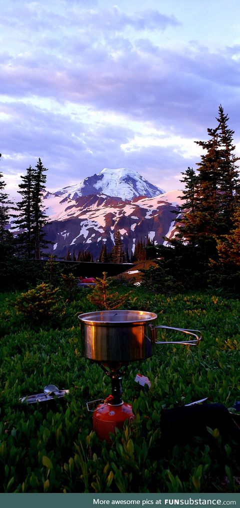 Alpine glow at 5am on Mount Baker, WA from my campsite