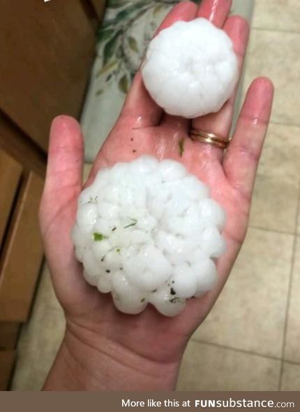 Hail from the storm tonight in southwest Texas
