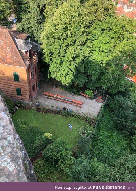 My parents are in Heidelberg, Germany visiting a castle which is next to a fraternity