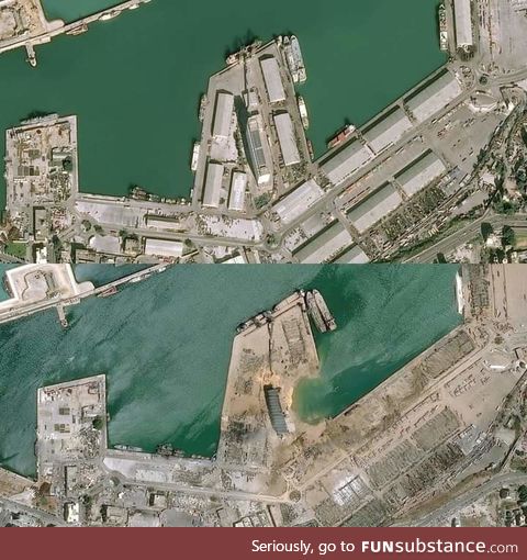 Before and after Beirut's seaport explosion