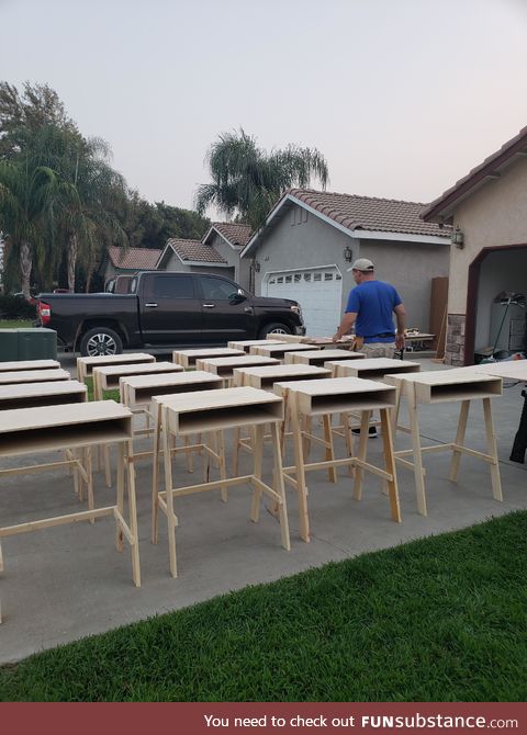 I made 35 desks for students in my area who are home due to distance learning