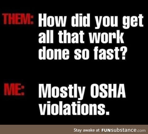 Mostly OSHA violations