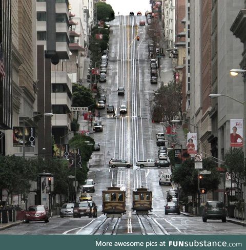 A really steep street in San Francisco