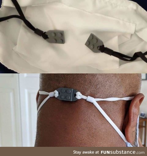 Use a Lego as a mask strap extender. Save the ears
