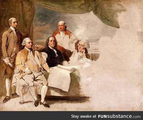 Treaty of Paris. British delegation refused to pose, so the painting was never completed.