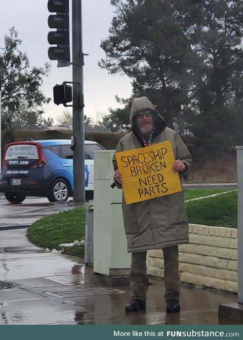Homeless man in SD, California