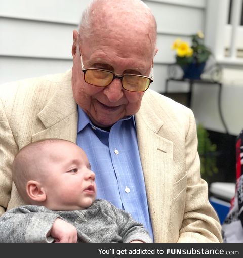 My grandfather very recently turned 100. He and my son have a century between them