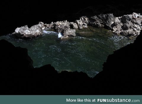 The view of the Boulder River, seen from a cave [OC]