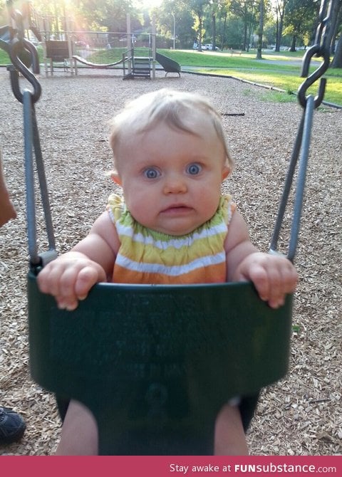 My nieces first time swinging at the park