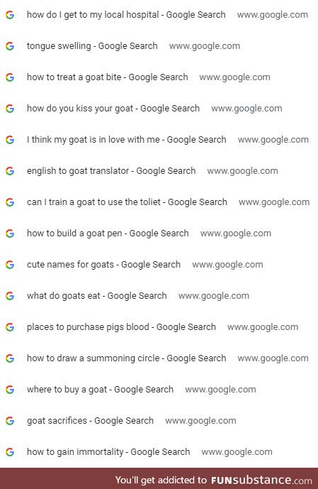 My girlfriend likes to check my search history from time to time... Left her all of this