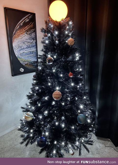 Made a space-themed Christmas tree this year