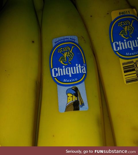 Banana has banana girl on it: