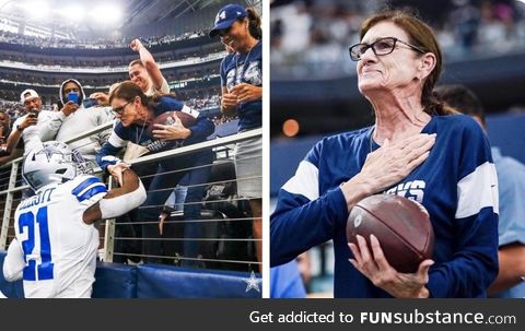 The proud look on Ezekiel Elliot’s grandmother’s face when he gave her his touchdown