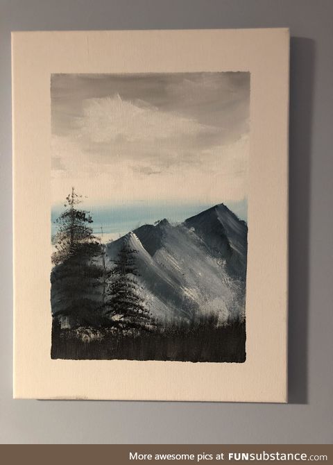 GF’s 14 year old daughter painted a canvas landscape to match her newly painted room!