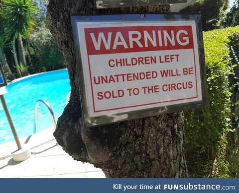 This sign at the pool