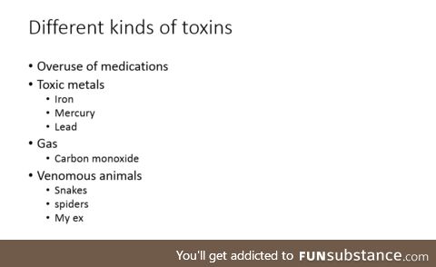 In pharmacy school and we are going over toxicology