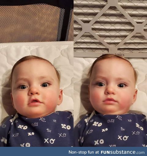 My son without a filter and my son with a filter